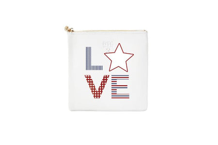 #3 White USA Love Pouch