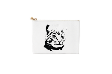 #2 White Striped Cat Pouch