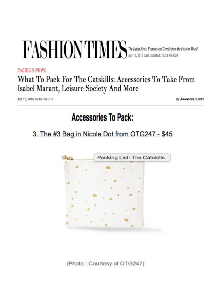 Fashion Times Article Features OTG|247