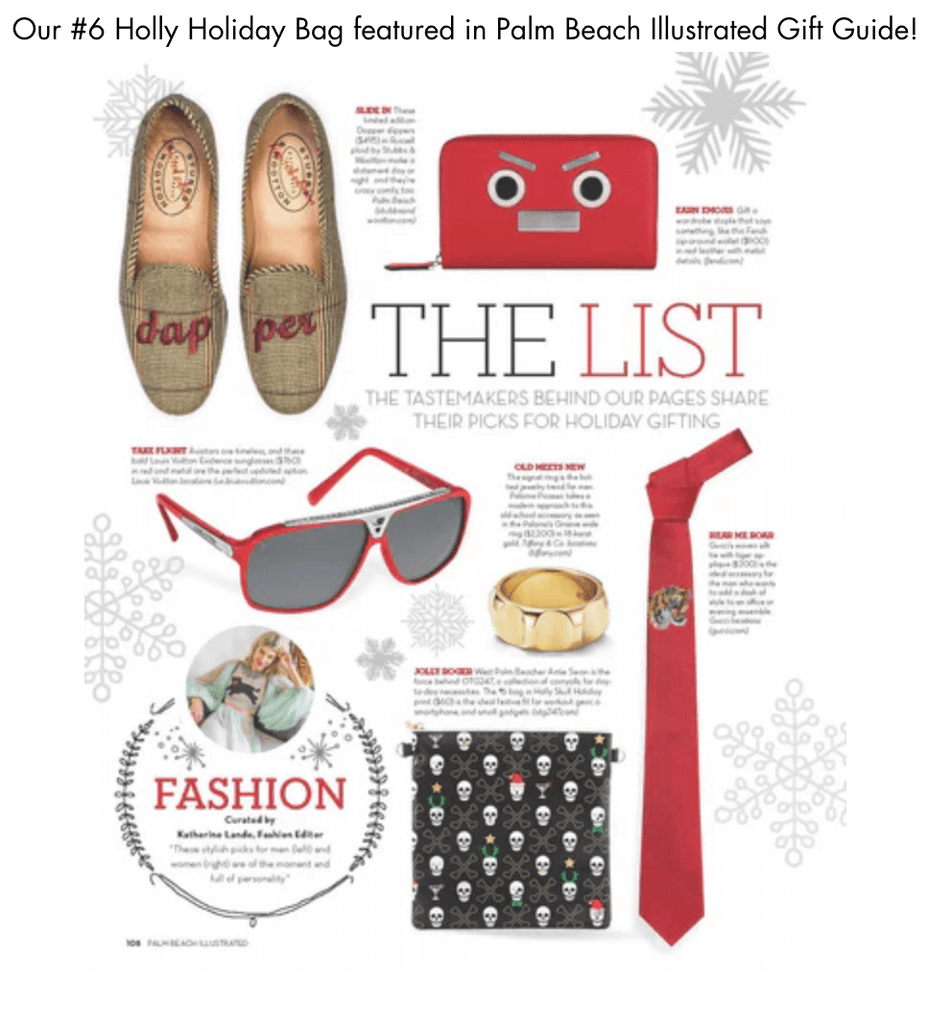 Palm Beach Illustrated Features OTG|247 #6 Holly Skull Holiday Bag