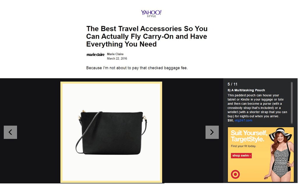 Yahoo Style Travel Accessories Featured Article 