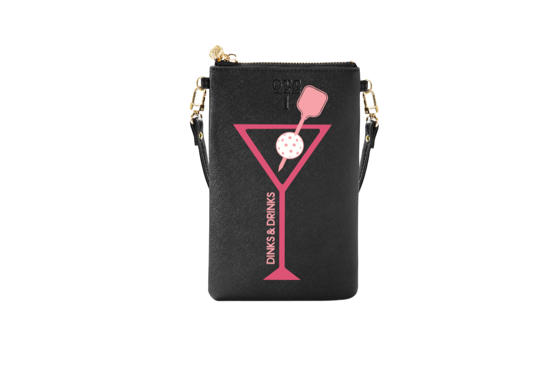 #1 Black Dinks & Drinks Crossbody/Wristlet