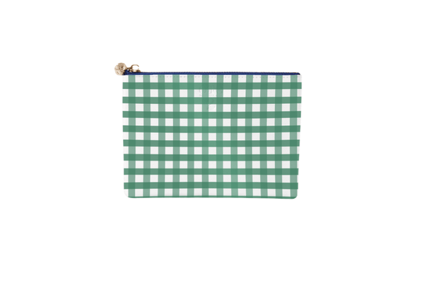 #2 Britt Check Green Pouch