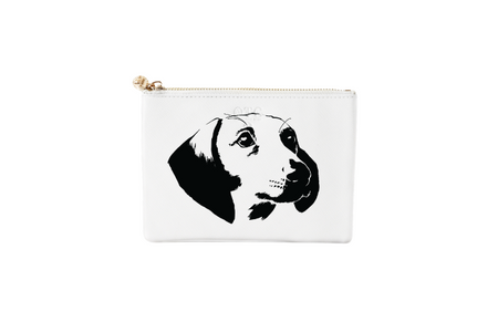 #2 Dachshund White Pouch