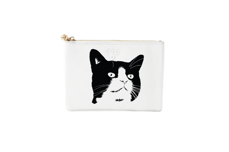 #2 Spot Cat White Pouch