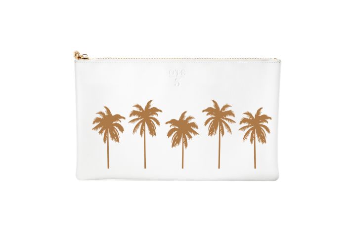 #5 White Palm Tree Clutch