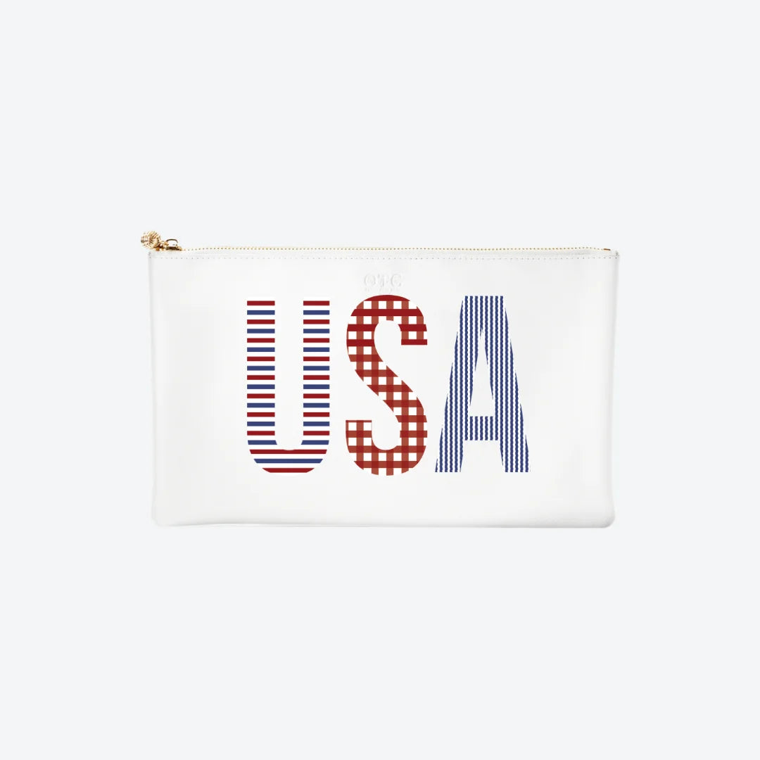 #5 White USA Clutch