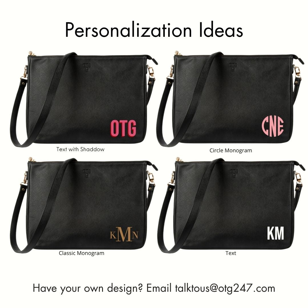 #9 Black Padded Crossbody Techie