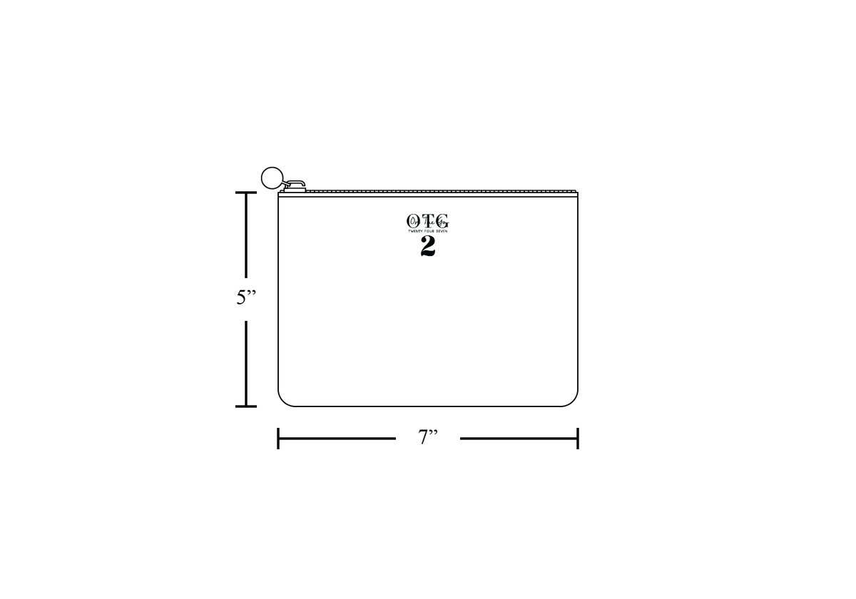 Line diagram of the OTG|247 size #2, with dimension lines marking 7 inches wide by 5 inches tall.