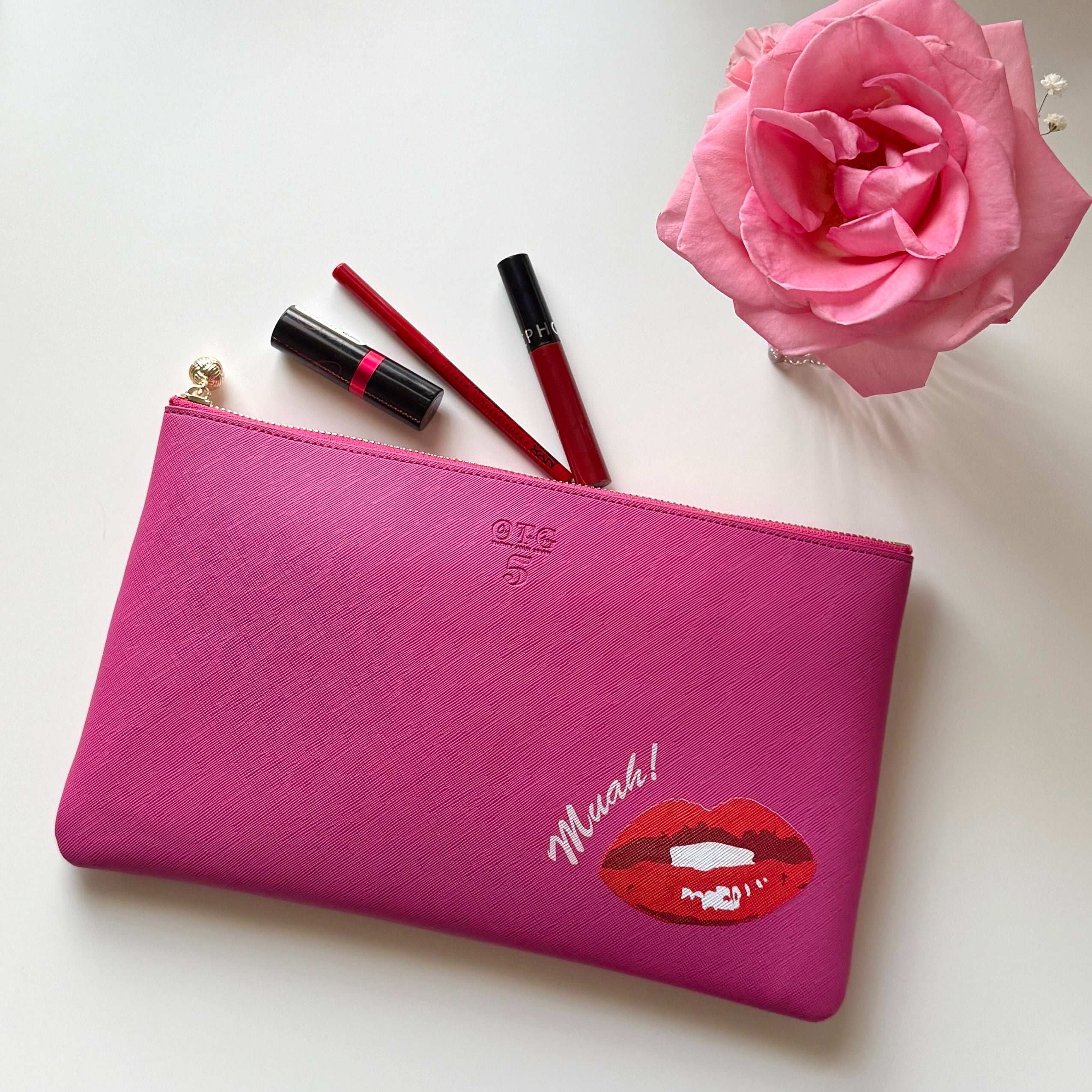 #5 Hot Pink Viv Lips Clutch