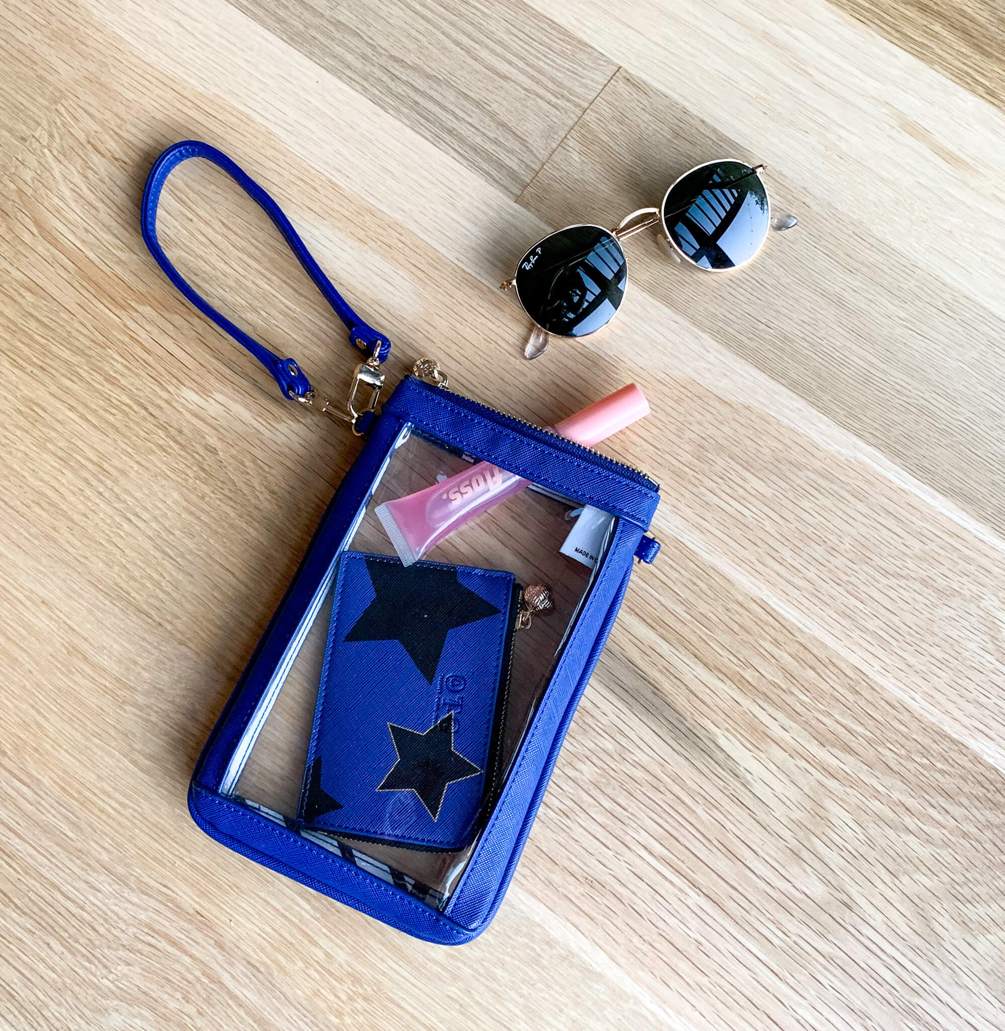 #1 Double Nudie Navy Crossbody Wristlet