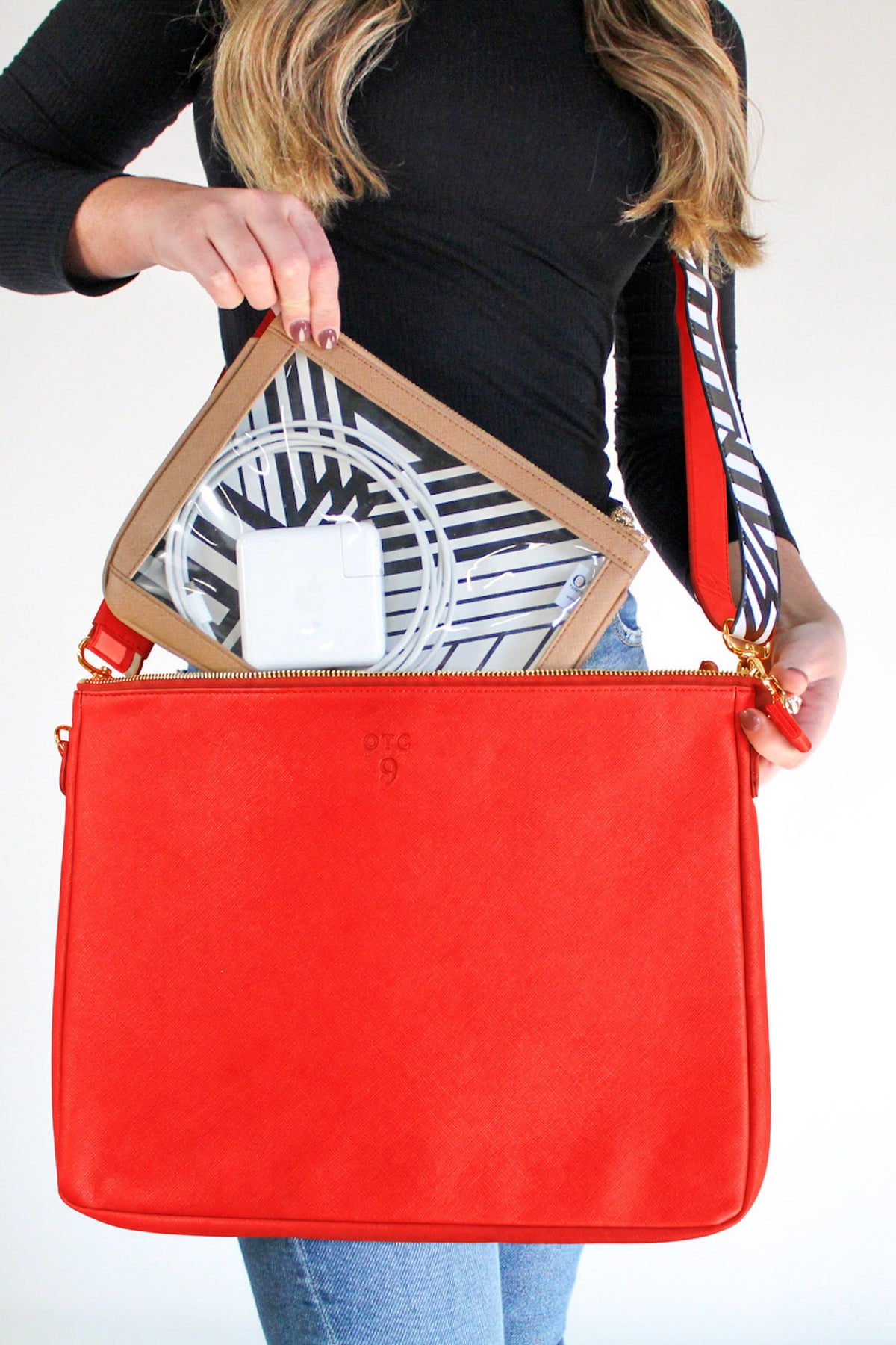 #9 Orange Padded Crossbody Techie