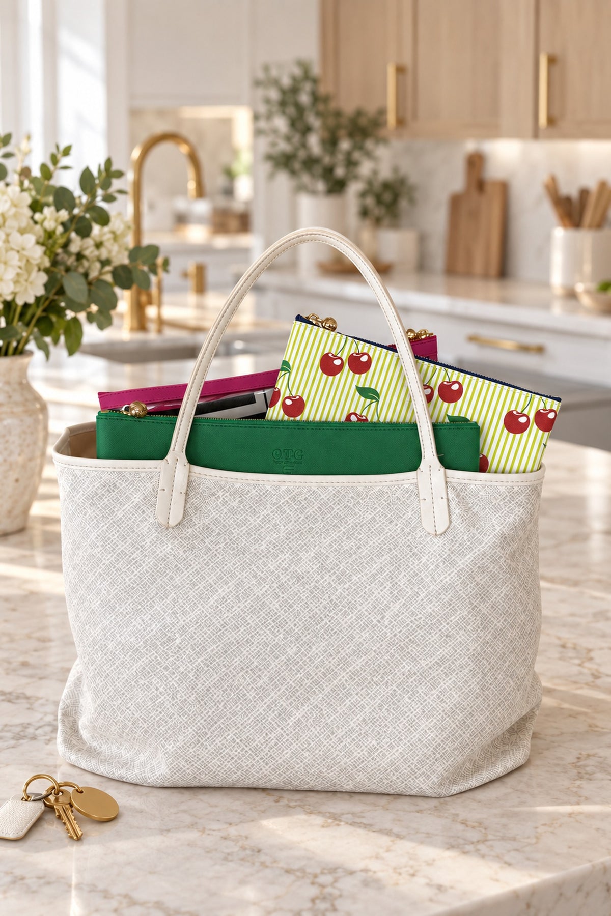 #4 Alyssa Cherries Green Pouch