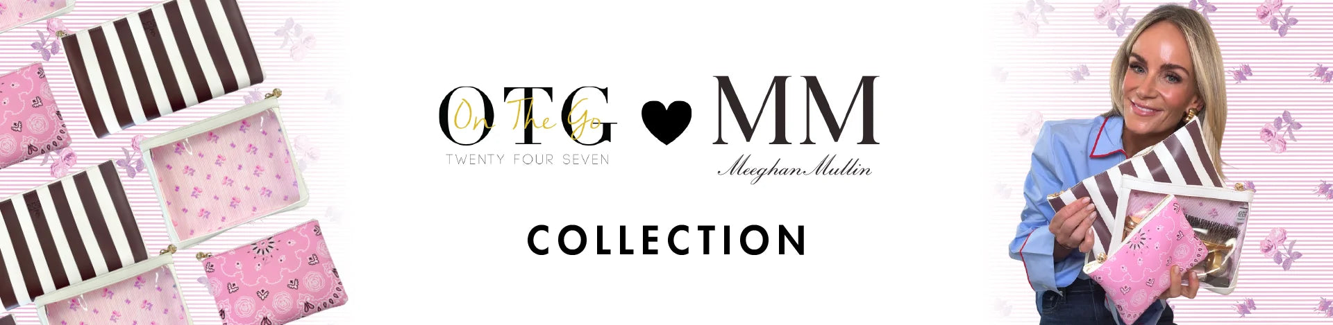 Meeghan Mullin and OTG247 collaboration; 3 fashion and function bags with unique design.