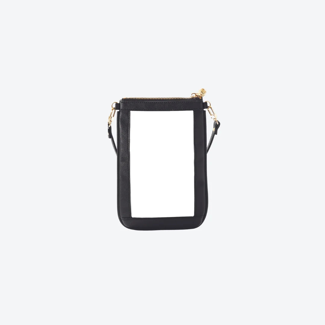 #1 Double Nudie Black Crossbody Wristlet, front view