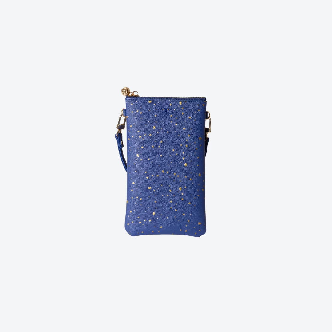 #1 Nicole Dot Navy Crossbody Wristlet, front view