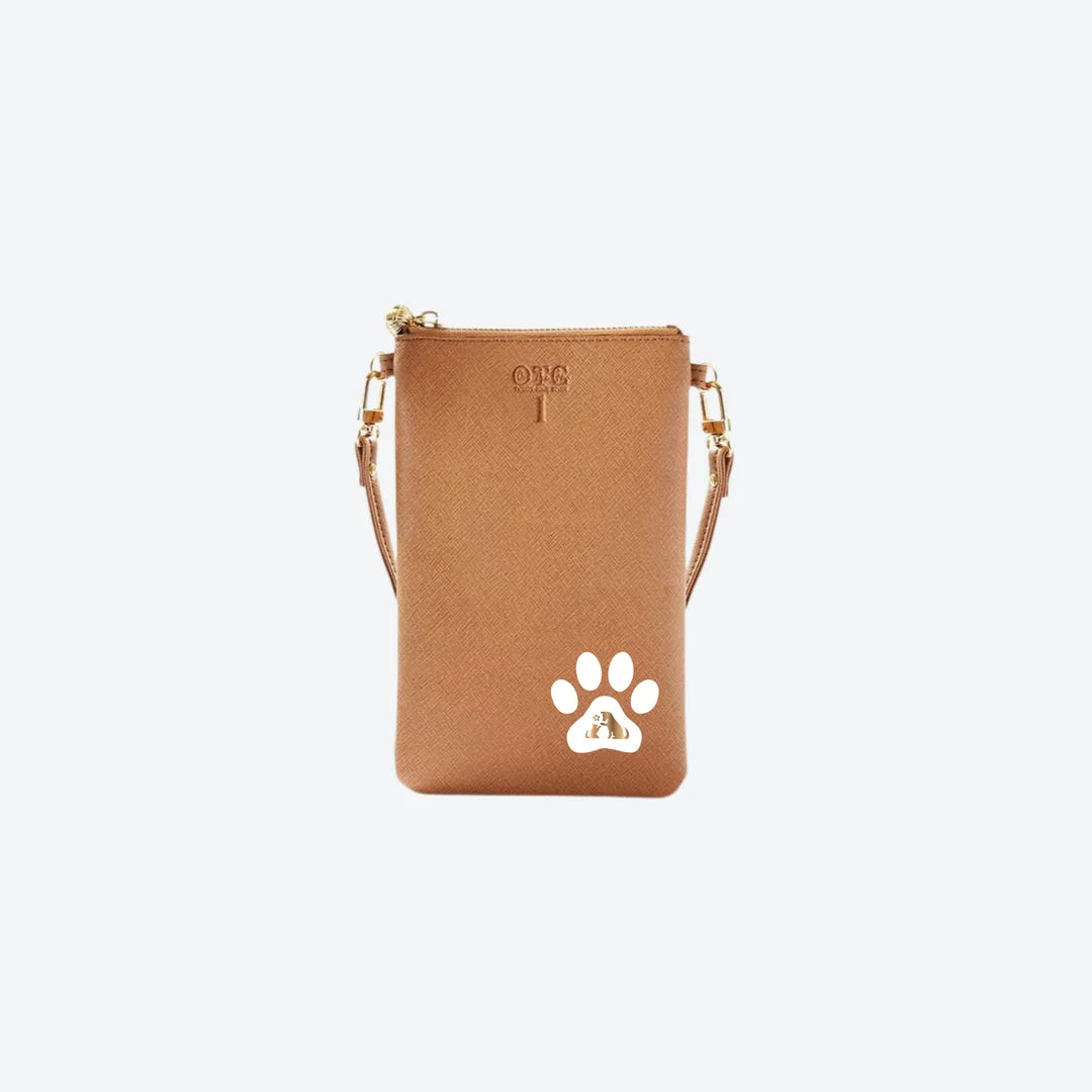 #1 Tan KF Paw Crossbody Wristlet