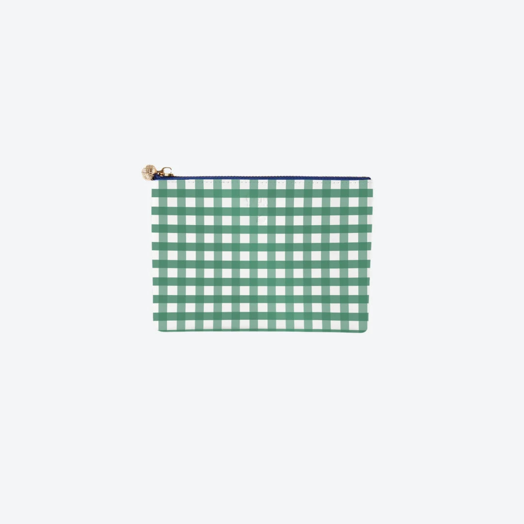 #2 Britt Check Green Pouch