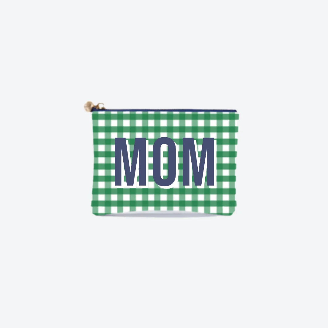 #2 Britt Check Mom Pouch, front view