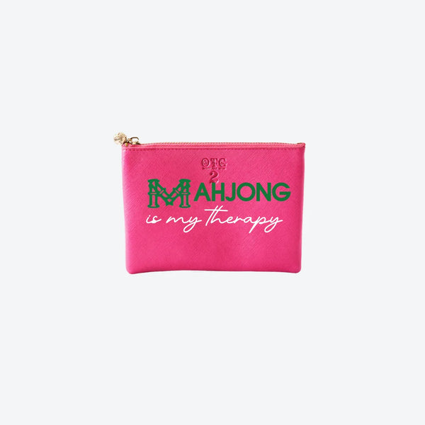 #2 Hot Pink Mahjong Is My Therapy Pouch