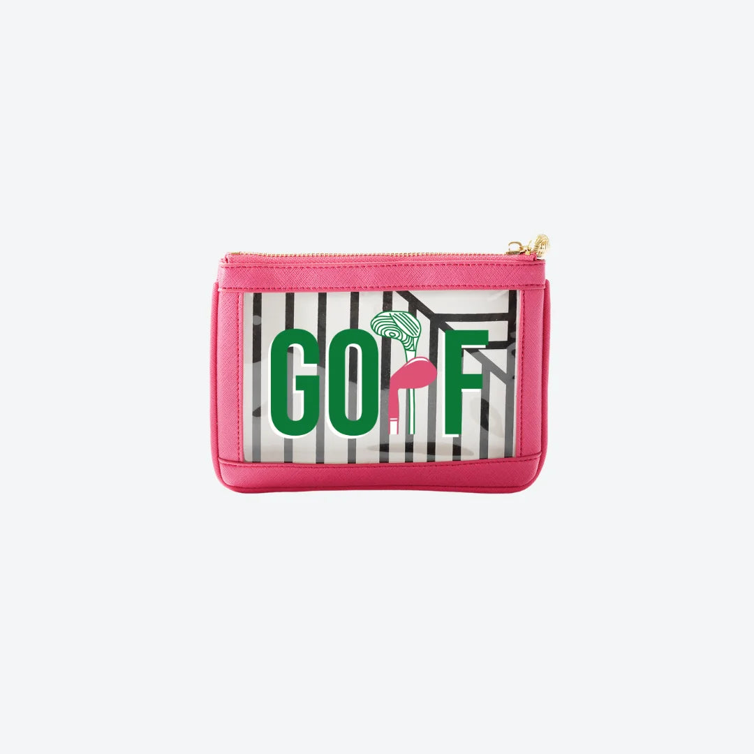 #2 Nudie Hot Pink Golf Pouch, front view