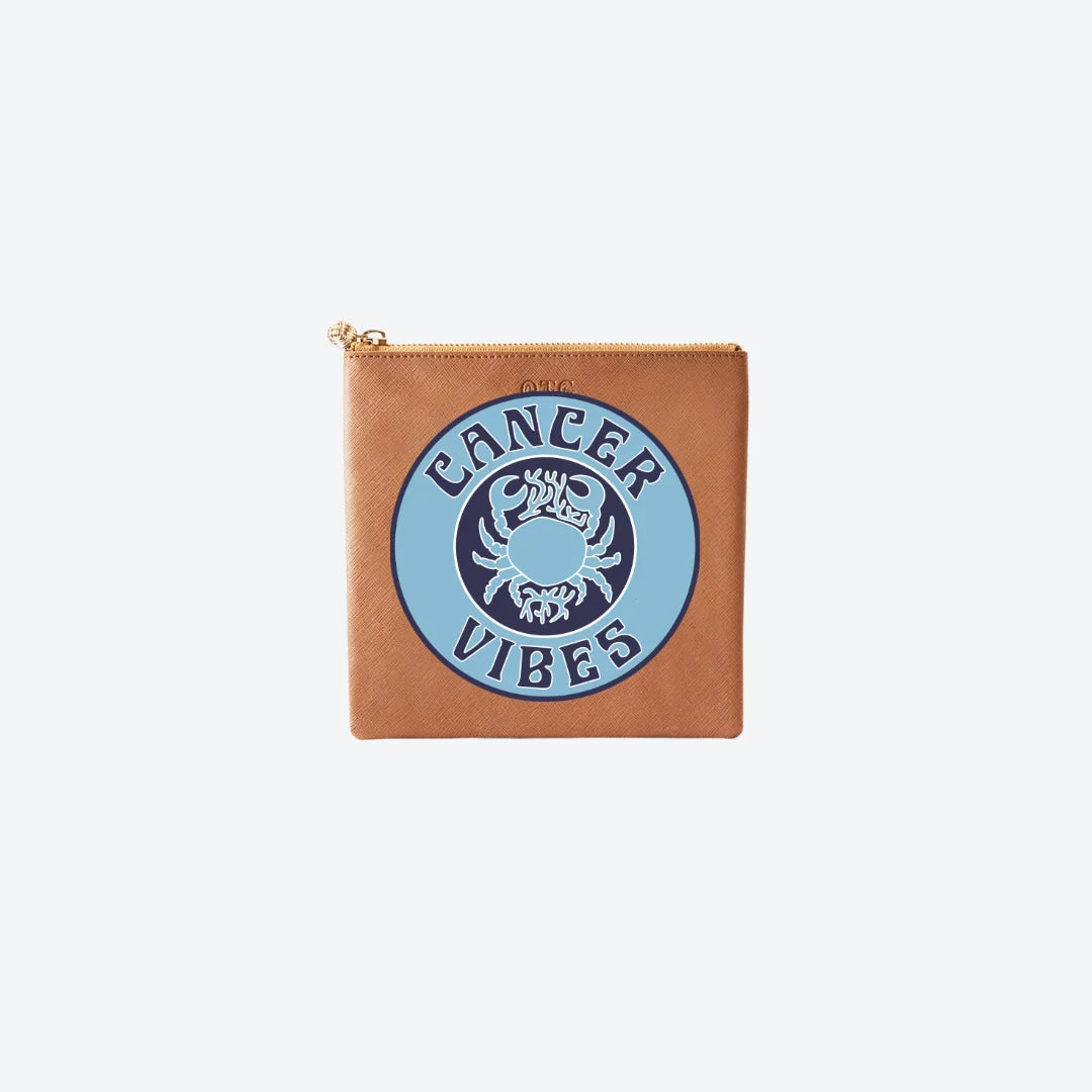 #3 Tan Cancer Pouch, front view
