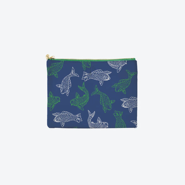 #4 Alexis Koi Navy Pouch, front view