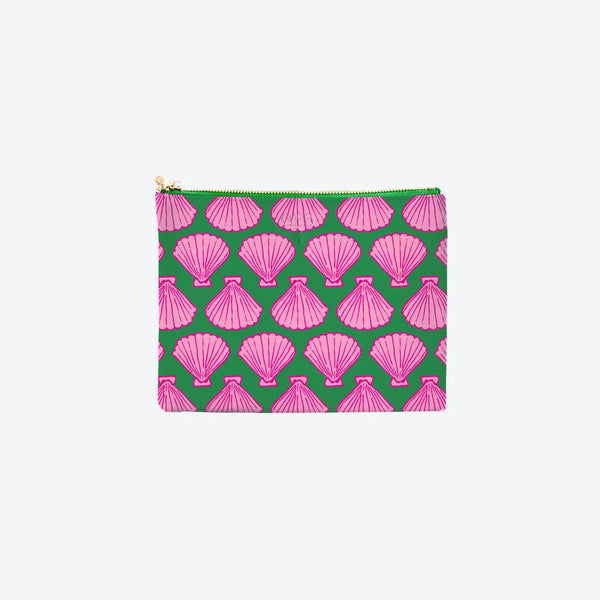#4 Elle Shell Green Pouch, front view