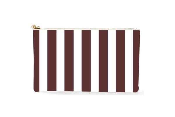 #5 Meeghan Stripe Brown Clutch