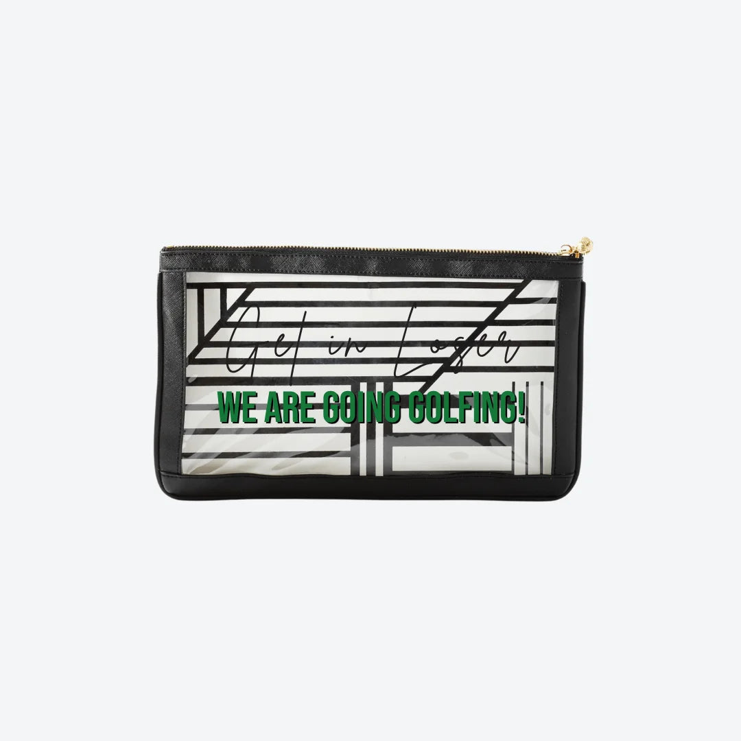 #5 Nudie Black Get in Loser Clutch, front view