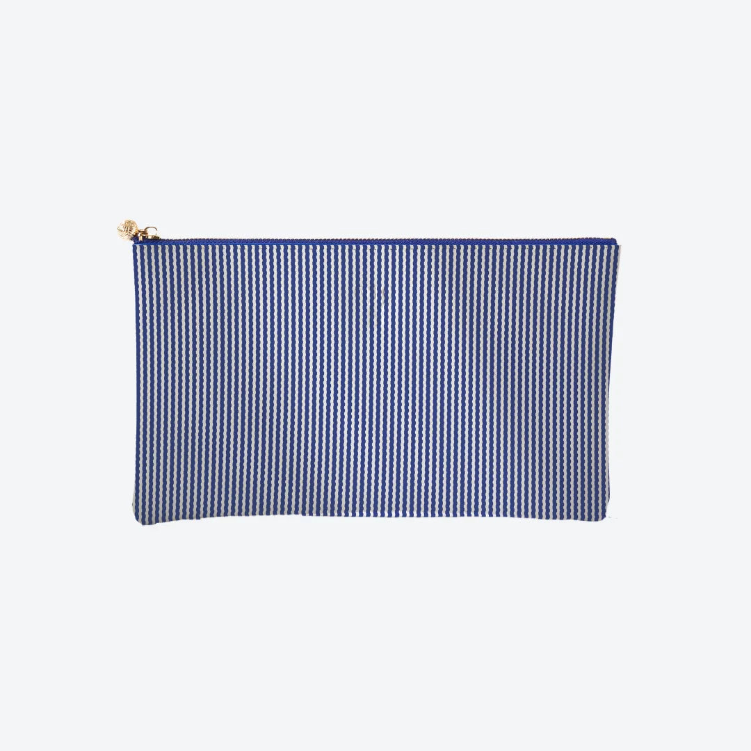 #5 Piper Pinstripe Navy Clutch