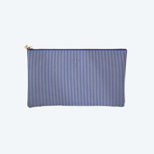 #5 Piper Pinstripe Navy Clutch