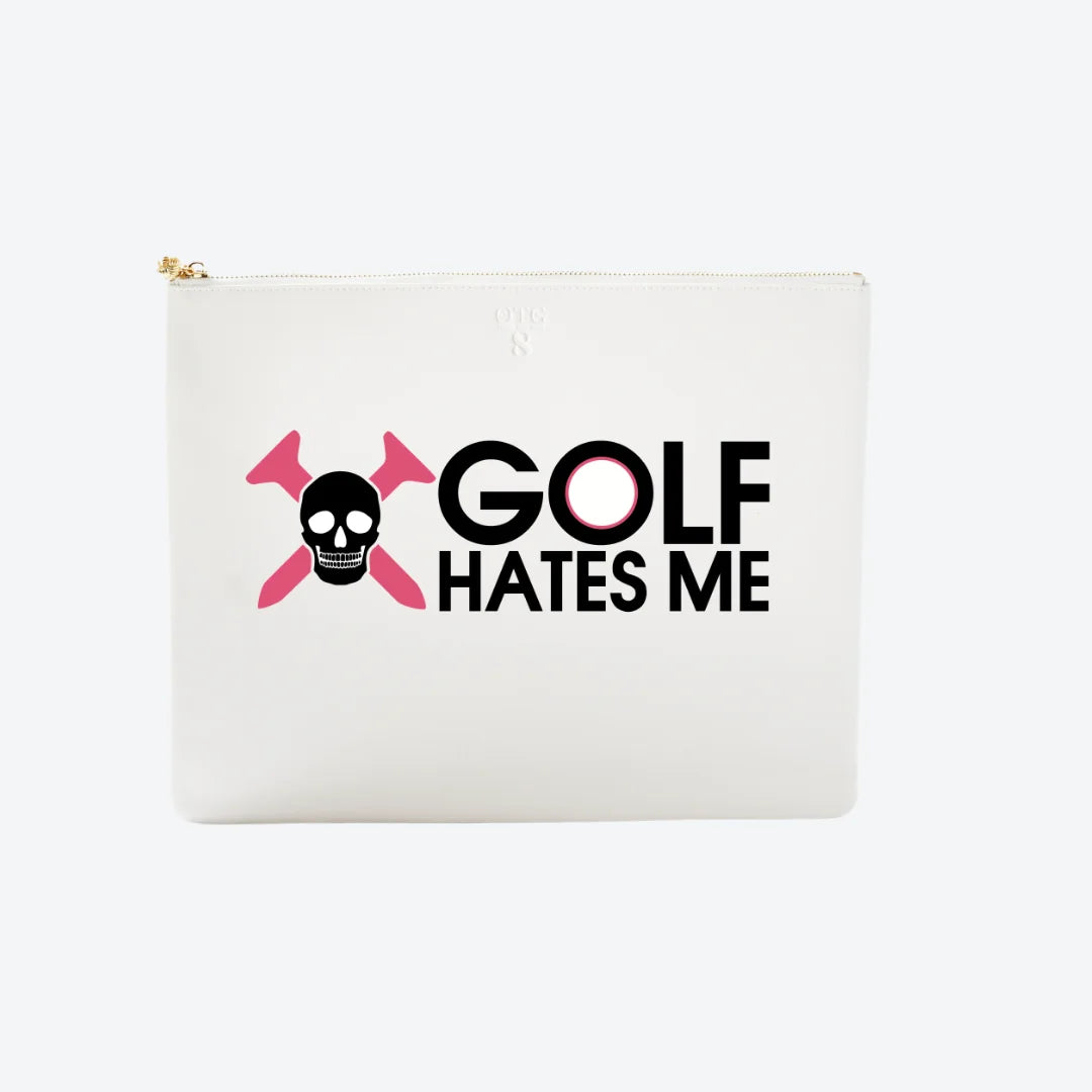 #8 White Golf Hates Me Pouch