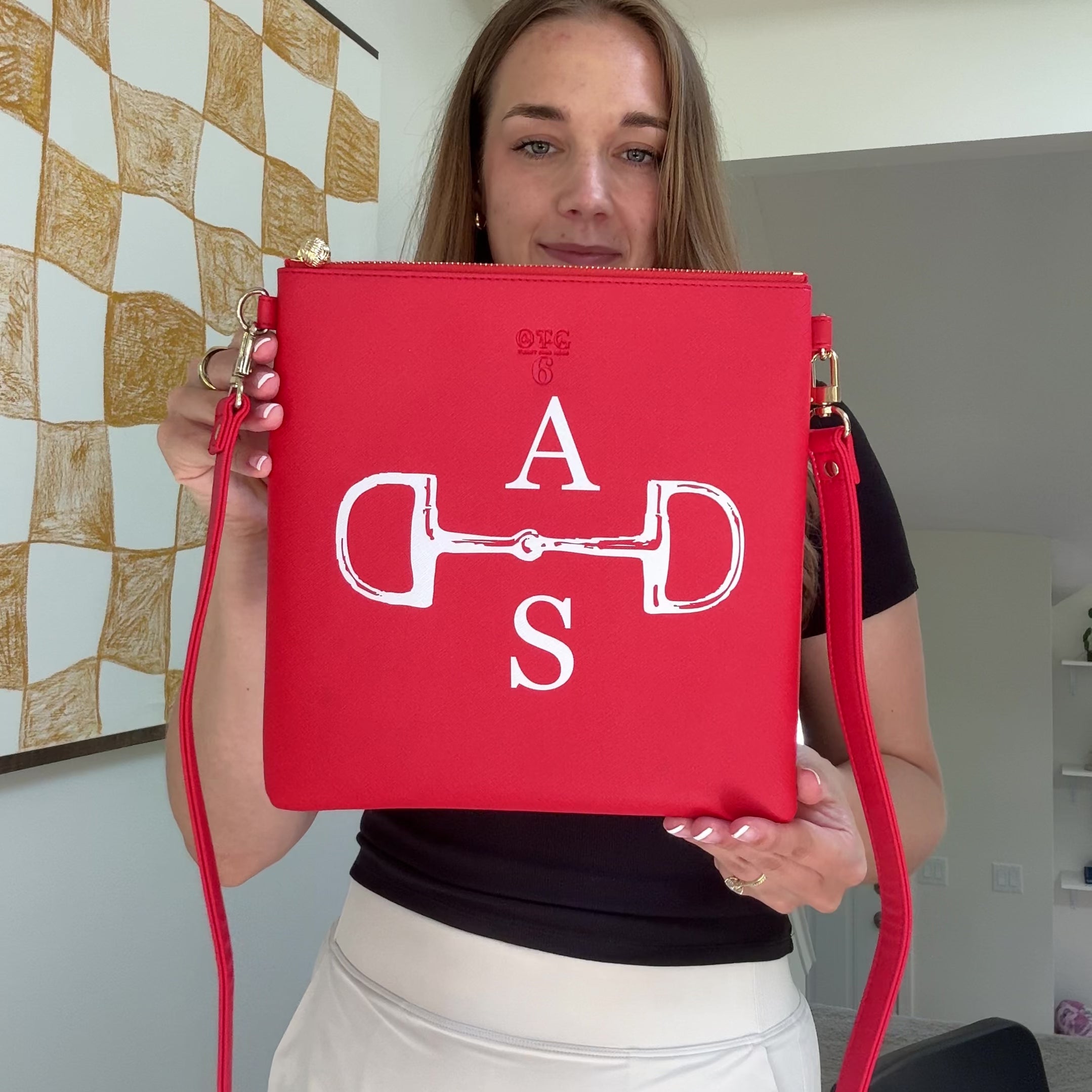 Load video: #6 Monogram Bit Orange Crossbody