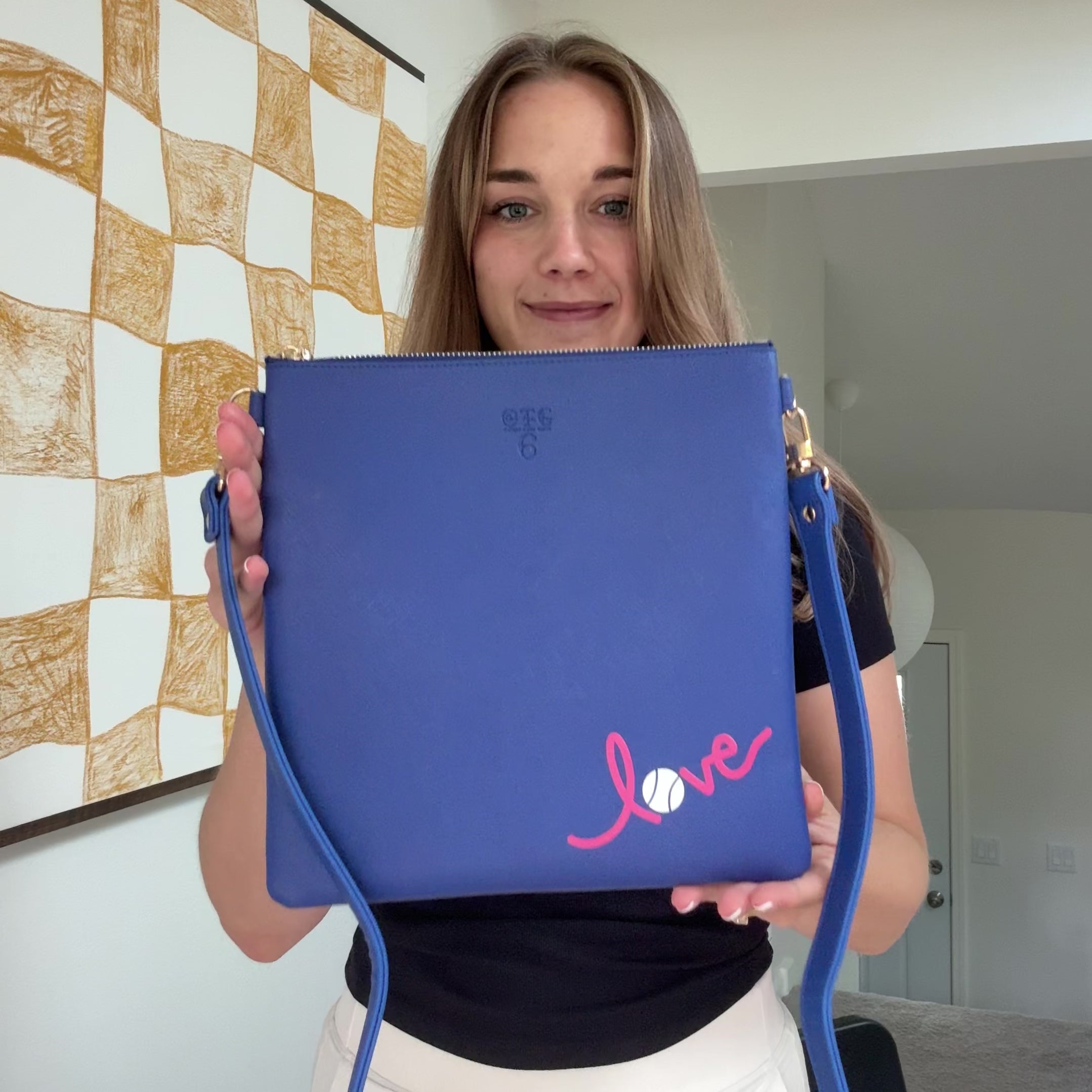 Load video: #6 Love Tennis Navy Crossbody