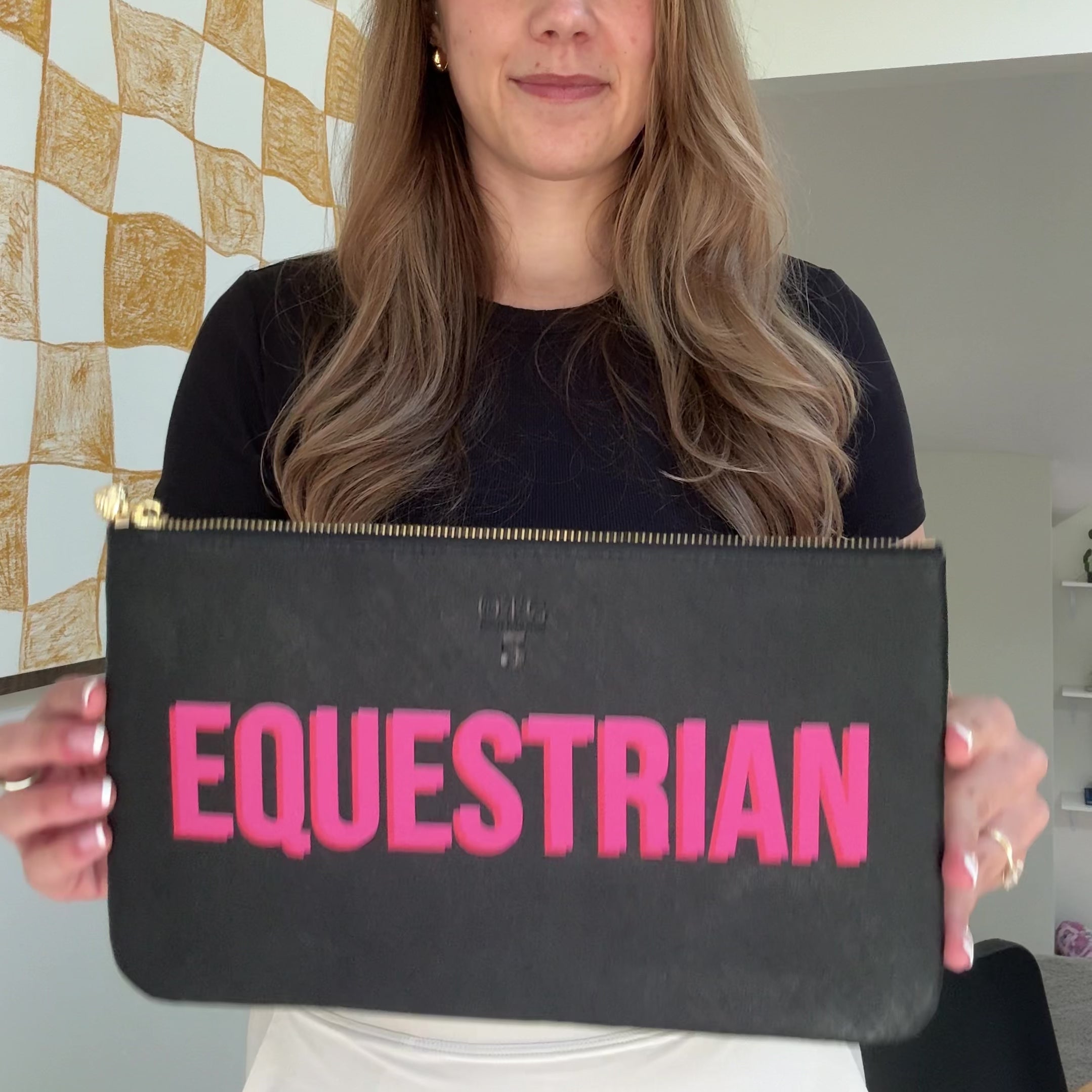 Load video: #5 Equestrian Black Clutch